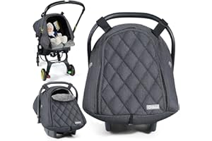 Orzbow Hiver Nid D'ange Bebe Cosy, Avec une Porte Avant a Fermeture Éclair, Résistant au Vent, a la Neige et a la Pluie Nid Dange Siege Auto, Housse Chanceliere Bebe Cosy en Machine, Gris Foncé