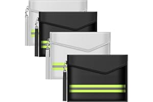 ImnBest 4 Stück Feuerfeste Tasche,Feuerfeste Geldtasche (20 x 14 cm) Feuerfeste Tasche für Dokument Passport Bankkarte Wertsachen,Geldtasche feuerfest wasserdicht,Feuerfeste Brieftasche.