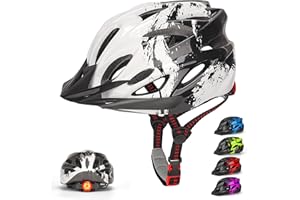 Kids Helmet, RaMokey Kids Bike Helmet With Light, Boys Girls Bike Helmet Age 3-14, Adjustable Child Helmet (50-59CM) for Bicycle Scooter Skating Cycle