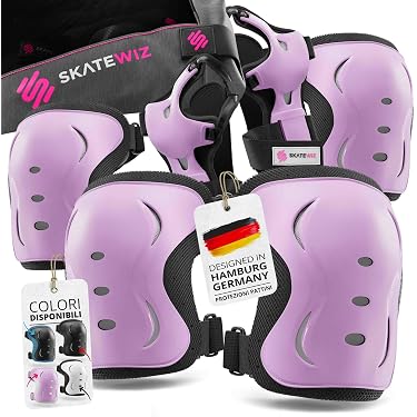 Set Protezioni Per Bambini XINDAER 6 Pezzi – Ginocchiere, Gomitiere, Polsiere Regolabili Con Borsa, Motivo Pegaso