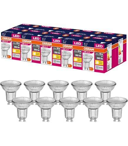 6x Einbaustrahler GU10 Edelstahl Gebürstet – Mit 5W LED Warmweiß, 120° Abstrahlwinkel, 230V, Inkl. Fassung