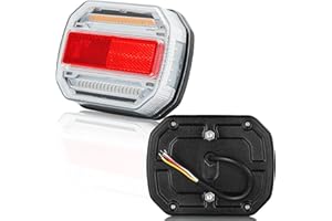 DARKGUARD Luces Traseras para Remolque LED,10-30v,4Funciones con Reflector,Impermeable Homologados E9,2pcs Pilotos Traseros Remolque led Caravan Camion Coche Van