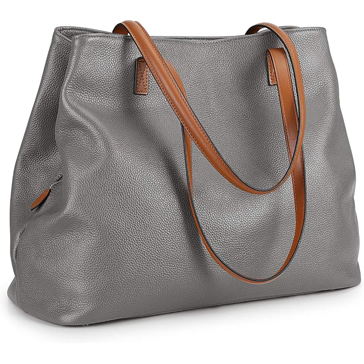 Sac à Main Bandoulière LEABAGS En Cuir Véritable - Taille M (environ 31x23x6 Cm) - Compartiment Pour Ordinateur 11" - Pour Travail, Université - Garantie 2 Ans