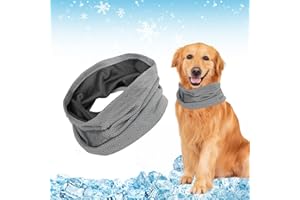 YAXZIM Hunde Halstücher Kühlend, Kühlhalsband für Hunde, Atmungsaktiv Wärmeableitung Kühlende Bandana Hund, Kühlung Kragen Hund,Hundehalsband Kühlend, Geeignet für Kühlhunde im Sommer (Grau-L)
