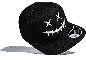 BADDERY Czapka dziecięca: Straszny uśmiech - Glow in The Dark Basecap - świecąca czapka - czapka chłopięca Cappy, czarny, jeden rozmiar