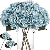 Kisflower 6Pcs Silk Hydrangea Artificial Flowers Hydrangea Realistic Bouquet of Flowers for Wedding Party Office Home Decorat
