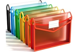 ‎ABC LIFE 6 Stück Dokumententasche A4 Hochwertige Dokumententasche Sammelmappen Projektmappen,mit Druckknopf Kunststoff Umschlag Mappe Wasserdicht Transparent,für Reise Büro Dokument Schule