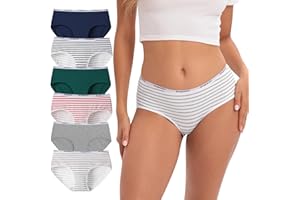 INNERSY Bielizna damska, wygodne majtki bawełniane, wielopak, oddychające majtki, 6 sztuk