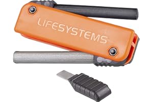 Lifesystems Accendifuoco esterno a doppia azione – Asta in ferro di magnesio con attacco in acciaio inox per campeggio, sopravvivenza e bushcraft, arancione