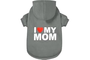 GreenJoy Chandail à capuche pour chien par temps froid – Sweat à capuche pour chiots, chats, chiens de petite, moyenne et grande taille (gris (I Love My Mom), taille XL)
