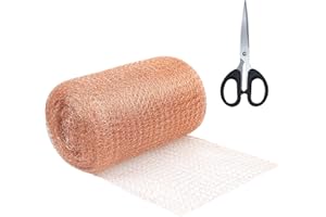 TOKIISHE 12.7cmx12m Reines Kupfernetz, Kupferband Gegen Schnecken, Schneckenzaun Kupfergeflecht, Kupfer Mesh Rattenfallen für Garten Schädlingsbekämpfung und zur Abwehr von Gewürm