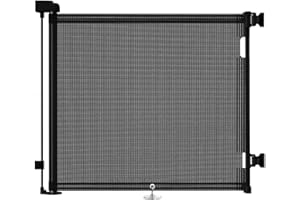 WODONDOG Barrière de Sécurité Rétractable 0-150 cm, Barriere de Securite Enfant Extensible, Barriere de Securite Enroulable pour Enfants et Aux Chiens Petits Moyens, Grands