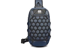 VARLIVOO Moda Zaino Monospalla da Uomo Borse a Spalla Sling Bag USB Port Crossbody Bag Escursionismo Sportivo Impermeabile Poliestere Sling Backpack