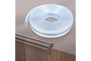 HOMREALM Baby Proofing, Edge Protector Strip Clear, Silicone Soft Corner Protectors with Upgraded Pre-Taped Strong Adhesive, 6.6ft(2M) Edge Protectors