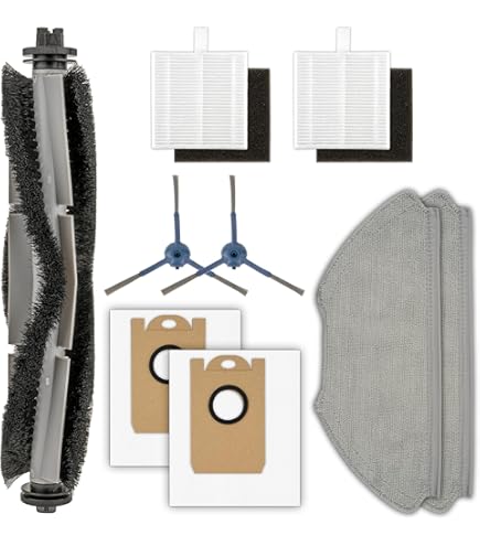 Kit D'accessoires De Rechange Pour Aspirateur AIRROBO T20 T20+ (1 Brosse Principale, 4 Filtres, 5 Chiffons De Serpillère, 6 Sacs à Poussière, 8 Brosses Latérales