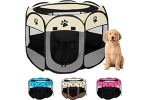 JUPPLIES Recinto Pieghevole per Cani e Gatti – Box Portatile in Tessuto Oxford Impermeabile, per Cuccioli e Animali da Interno o Esterno, Montaggio Rapido Senza Attrezzi (Grigio, 73x73x43cm, 8)
