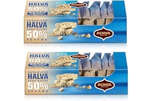 Achva Tahini Bars - Vanilla Sugar Free - Natural Source of Protein, Super Seed, Gluten Free, Nutritious Bars - 2 packs (22x25g)