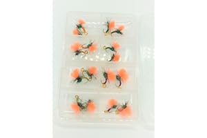 BESTCITY Fly Fishing Tactical KLINKHAMMER X 16 Dry Flies Sizes 12-14 set of Trout Flies With clip shut box