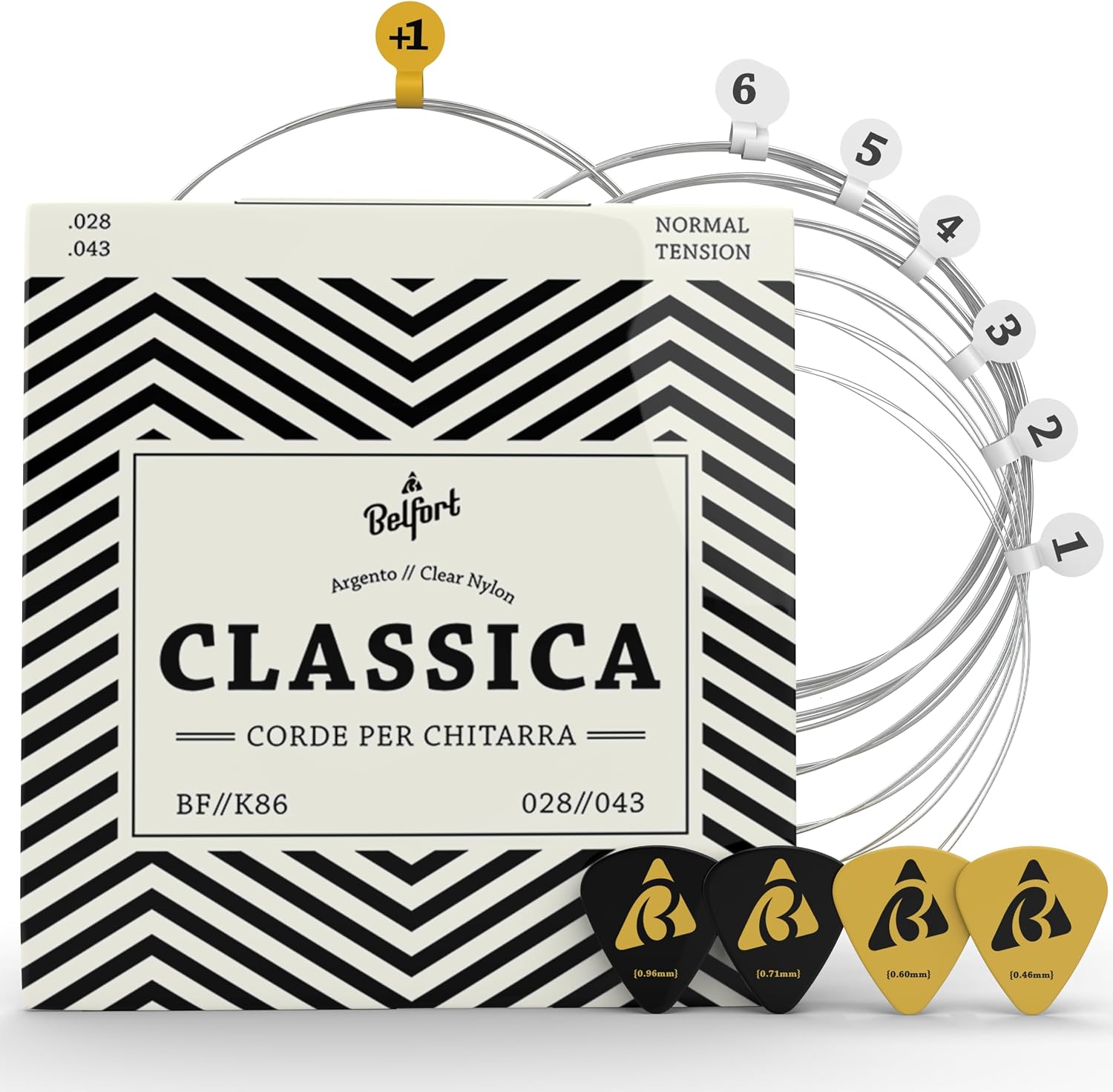 Dossier Complet & Guide Pratique : BELFORT Corde Chitarra Classica Nylon Argento