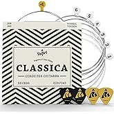 BELFORT® Corde per chitarra classica, corde per chitarra in nylon e argento, chitarra acustica (set di 6 corde) - Incl. 4 ple
