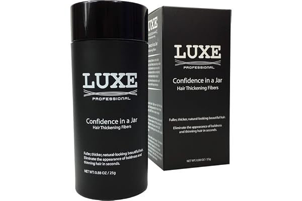 Luxe Professional - fibres épaississantes pour les cheveux - LA CONFIANCE DANS UN POT - Hypoallergénique, testé par des dermatologues - Plusieurs couleurs disponibles (Noir)