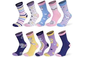 Basic Treasure Lot de 10 paires de chaussettes pour enfants garçons ou filles, courtes ou longues, 70% coton, Öko-Tex