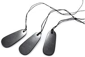 SN NATURSTEIN UG - Piedra preciosa y curativa shungit directamente desde Karelia: 3 colgantes"Drop"