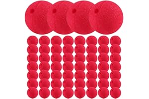 LEWITORS 60 Stück Clownnasen Set Rot Cosplay Nasen Schaumstoffnasen für Karneval Halloween Weihnachten Atmungsaktive Kostümnase Dress Up Partyzubehör