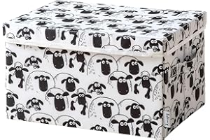 Lifeney incontra Shaun the Sheep scatola portaoggetti con coperchio per bambini - scatola con l'iconica pecora per riporre i giocattoli - 37 x 25 x 21 cm adatta a qualsiasi stanza dei bambini