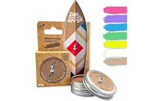 Barreltopia Protector Solar Facial SPF 50 + Zinc Crema Surf Colores - Bloqueador Solar Facial 50 - Sun Zapper Waterproof Eco Natural (Marrón)