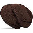 StyleBREAKER Beanie Mit Metallic-Streifen – Slouchy Longbeanie, Unisex, Weiches Baumwollmix