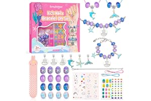 BUNNY BUBBLES Girls Nail Varnish Sets Kids Kids Makeup Sets for Girls Age 4-12 Jewelry Beads Toy Set, gIrls Make Up Set Makeup Charms Set, Craft Kits For Kids Birthday Gift Kids Toys Bracelet Making Kit Purple