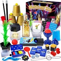 PATIFEED Kit de Magie, 50+ Tours de Magie pour Enfants avec Instructions pour Chaque Tour à Réaliser, Set de Magie pour Filles Garçons Débutants