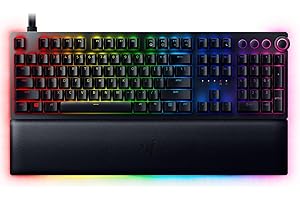 Razer Huntsman V2 (Analog Switch) - Optical Gaming Keyboard with Near-Zero Input Latency (Analog Optical-Mechanical Switches, Doubleshot PBT Keycaps, Detachable USB-C Cable) UK Layout | Black