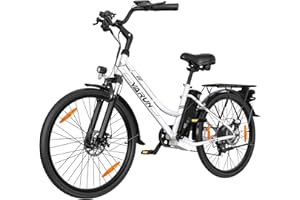 ‎VARUN VARUN E Bike 26 Zoll, City E-Bike Damen Herren mit 48V 374.4 Wh Akku, bis zu 80KM, 55Nm 250W Motor, Elektrofahrrad mit LCD Display, StVZO-Zertifikat, 7-Gang Tiefeinsteiger E-Fahrrad