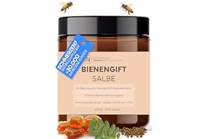 ‎NATURE NATION Bienengiftsalbe hochdosiert (kühlend & wärmend): Bee Venom Bienengiftcreme + 9 Kräuterextrakte: Manuka, Bienenwachs, Aloe Vera & Eukalyptus; Made in Germany; Pflegt Falten, Warzen & Arthrose (1x100g)