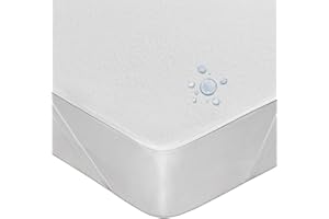 DELICOTT Protector de colchón Impermeable y Transpirable con 4 Esquinas elásticas.Rizo Suave. (Todas Las Medidas Disponibles) (Cama 90x190/200 cm)