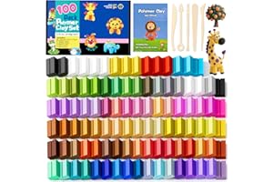 iFergoo 100 Colors Polymer Clay Kit – Oven Bake Modeling Clay Set, Non-Toxic Vibrant Colors for Jewelry Making and Miniatures, DIY Craft for Beginners, Adults & Kids
