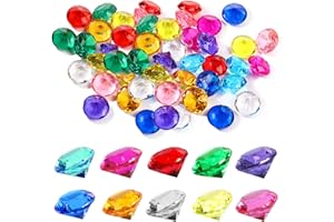 YOUYIKE Gemas Diamante de Acrílicas de Multicolores, Alrededor 285 PCS18 mm Acrílicas de Piedras Multicolor, Diamantes Falsos Decoracion para DIY Decor de Mesa, Relleno Jarrones, Búsqueda del Tesoro Pirata
