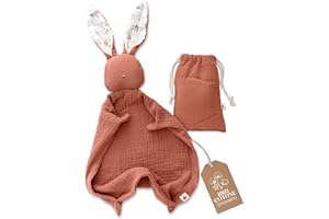 Mikito - Copertina per Neonato Doudou 30x30cm in Cotone Organico - Mussola in Cotone per Neonati - Perfetta per Avvolgere il Tuo Bambino Appena Nato - Regali Originali per Neonati - Morbidi Cuccioli