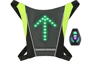 Lixada Gilet de Cyclisme Réfléchissant, Réfléchissant Sac à Dos Attachement Clip, Rechargeable USB avec LED Clignotant Télécommande Équipement de Sécurité pour Cyclisme, Course à Pied