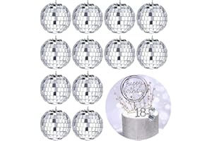 ZESNXJ 12 Stück Mini Discokugel Deko, Discokugel Klein, Glänzende Discokugel Deko für Weihnachtsbaum Hochzeit Geburtstagsfeier Dekoration Lichteffekt, Perfekte Kleine Discokugel für Deine Party