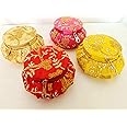 Trendifly Wooden Embroidery matki shape Bangle Box Jewellery Organiser Box Earring Storage Box, Wedding Gift Bridal Gift Storage Box 6 * 3.5 inch (Multi-Colour)