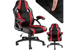 TecTake® Chaise Gaming Chaise de Bureau Fauteuil de Bureau Siège Gaming Fauteuil pivotant Design à 360°, Chaise Ergonomique, Fauteuil avec Accoudoirs, Roulette, Hauteur réglable, Teletravail
