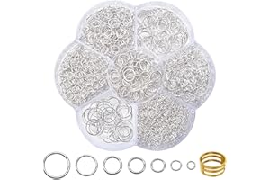 TOAOB THE ONE AND ONLY BABY TOAOB 2300 pezzi Anelli Aperti di Salto Argento Metallo Aperto Anellini con Strumento per Bigiotteria Gioielli Fai Da Te Braccialetti Ciondoli Collane Orecchini 3mm 4mm 5mm 6mm 7mm 8mm 10mm