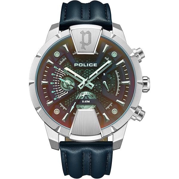 Police Orologio Uomo Modello D-Jay PL14835JSU.12 - Pelle Marrone E Quadrante Con Data - 4