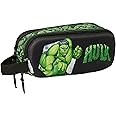 Safta Hulk 3D – Double 3D Pencil Case, Children's Pencil Case, Ideal for School-Age Children, Comfortable and Versatile, Quality and Resistance, 21 x 6 x 8 cm, Black/Green, Black/Green, Estándar,