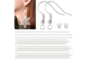 ZHENLE 120Pcs 925 Sterling Silver Earring Hooks - Hypoallergenic Ear Wire with 120Pcs Backs - Jewelry Making Supplies for DIY Earrings