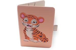 OXROSE Protezione per libretto sanitario per neonati – Tigre – Formato A5 15 x 21 cm – alette per riporre le ordinanze