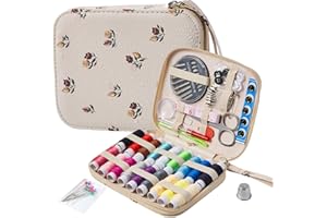 BOBODE Floral Printing Sewing Kit Arts & Crafts Sewing Set,Professional Sewing Supplies with Zipper Sewing Case,87 PCS Travel Sewing Accessory for Emergency, Home